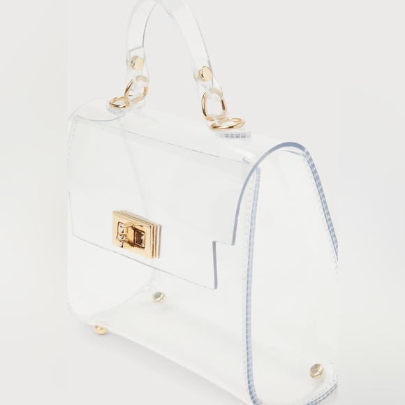 Cleared For Fun Clear and Gold Vinyl Crossbody Bag - Picture 12 of 13